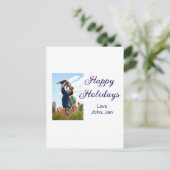 お父さんクリスマス家族ギフトm ポストカード (スタンド正面)