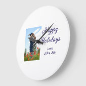 お父さんクリスマス家族ギフトm ラージ壁時計 (傾斜)