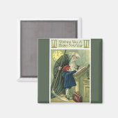 お父さんタイムの新年をお祝いします、ヴィンテージ  マグネット (正面/裏面)