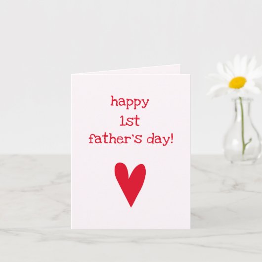 お父さんデビューおめでとう！ | 赤いハート 父の日 カード (小さな植物)