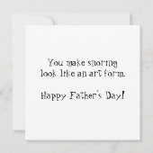 お父さん仮眠チャンピオン 父の日 フラット グリーティング カード (裏面)