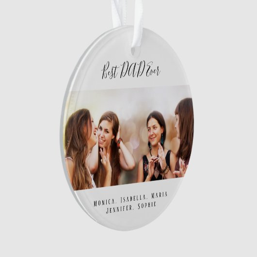 お父さん写真キッズクリスマス オーナメント (正面)