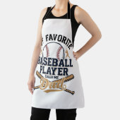 お父さん大好き野球選手ビンテージTシャツデザイン エプロン (インサイチュ)