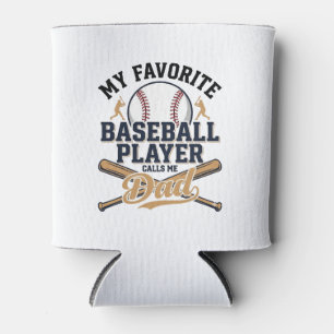 お父さん大好き野球選手ビンテージTシャツデザイン 缶クーラー