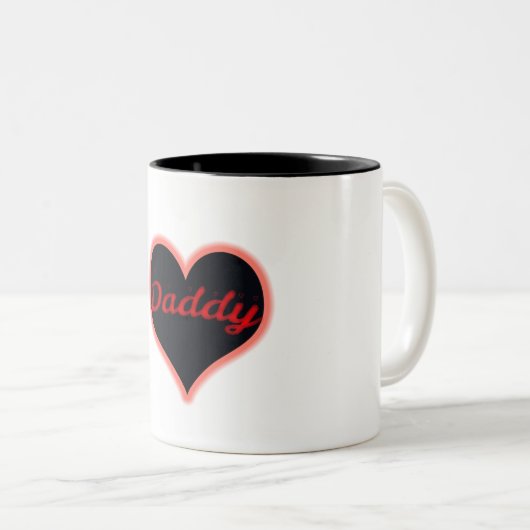 お父さん愛ハートのギフトのマグ ツートーンマグカップ (正面右)
