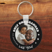 お父さん日黒写真のような唯一のおじいさん キーホルダー (正面)