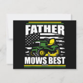 お父さん最高の面白い芝刈り機アメリカ国旗 ファ シーズンカード (裏面)