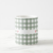 お父さん用のかわいいギンガムチェック柄の名入れマグカップ コーヒーマグカップ (中央)