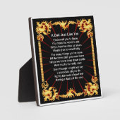 お父さん詩プレート - ブラック デザイン フォトプラーク (正面)