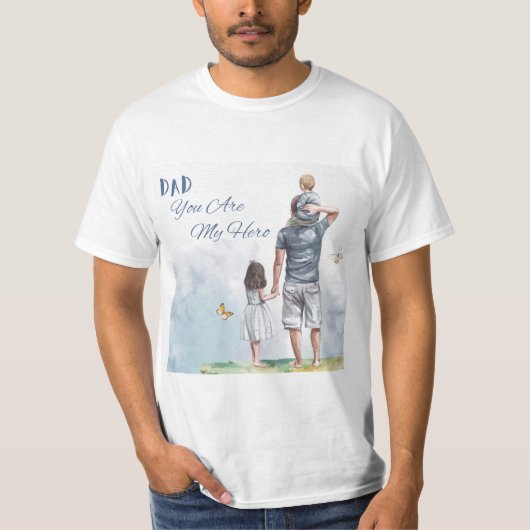 お父さん、あなたは僕のヒーロー Tシャツ (正面)