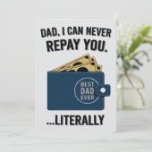 お父さん、いつか恩を返すね Funny Father's Day 招待状 (スタンド正面)