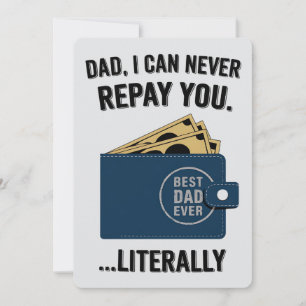 お父さん、いつか恩を返すね Funny Father's Day 招待状