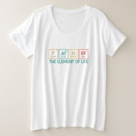 お父さん おもしろい 周期表 パパ プラスサイズTシャツ