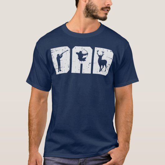 お父さん アーチェリー 狩猟 鹿 狙撃 アーチャー 弓矢 ハンティング Tシャツ (正面)