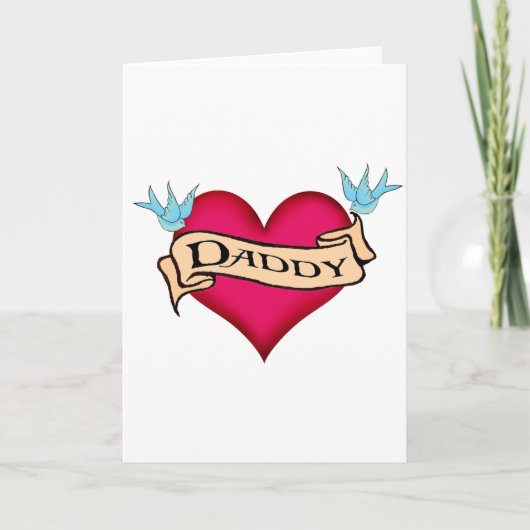 お父さん-カスタムなハートの入れ墨のTシャツ及びギフト カード (正面)