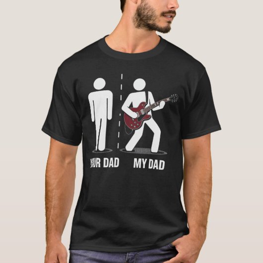 お父さん ギター プレーヤー おもしろ 曲 ファーザー Tシャツ (正面)