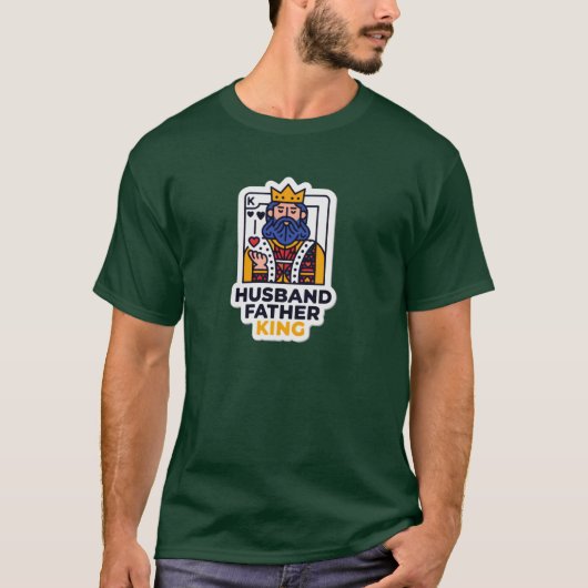 お父さん+パパ+旦那様+家族の王様のための父の日グッズ Tシャツ (正面)