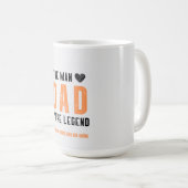 「お父さん：伝説の人、心からの父の日」 コーヒーマグカップ (正面右)