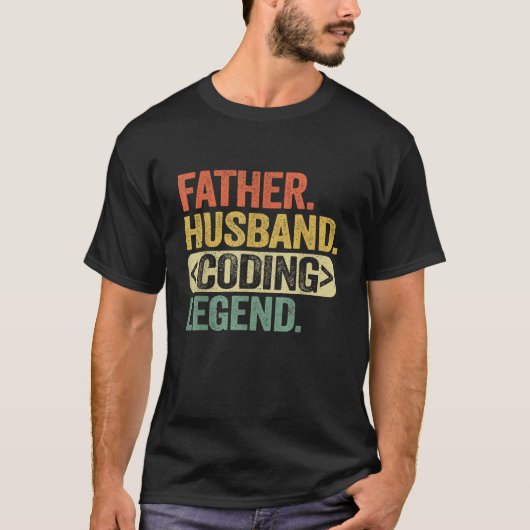 お父さん 夫 コーディングの伝説 面白い ソフトウェア Tシャツ (正面)