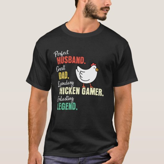 お父さん 夫 ニワトリ ゲーム Tシャツ (正面)