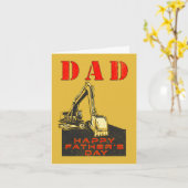 お父さん、父の日に重機を扱う建設作業員としてお疲れ様! カード (黄色い花)