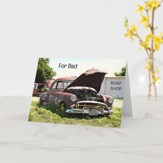 お父さん 父の日のお父さん ボディ 面白いカード カード (黄色い花)