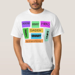 "お父さん、父、英雄、おもしろいな" -カラフルなティー Tシャツ