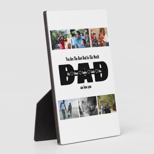 お父さん、私たち愛してる – 6枚の写真で作るコラージュ フォトプラーク (側面)