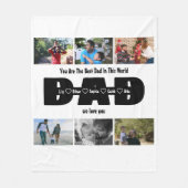 お父さん、私たち愛してる – 6枚の写真で作るコラージュ フリースブランケット (正面)