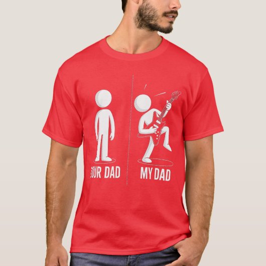 お父さん+私のお父さん+ユーモア+音楽+ギター Tシャツ (正面)