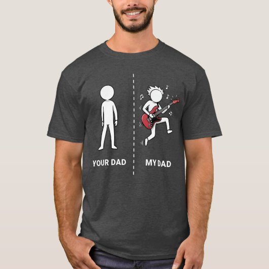 お父さん+私のお父さん+面白い+ベースギター愛好家+ミュージシャン S Tシャツ (正面)