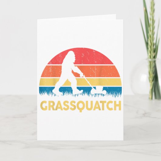 お父さん 芝刈り グルクワッチ ビッグフット 芝刈機 ギフト 面白い カード (正面)