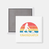 お父さん 芝刈り Grquatch ビッグフット 芝刈り機 贈り物 面白い マグネット (正面/裏面)