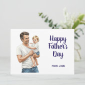 お父さん 赤ちゃんを抱っこして 父の日おめでとう シーズンカード (スタンド正面)