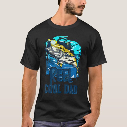 お父さん+釣り+サングラス+父の日ギフト Tシャツ (正面)