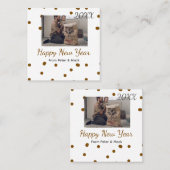 お父さ独身のん写真名brown スクエア名刺 (正面/裏面)