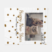 お父さ独身のん写真名brown フリースブランケット (正面(横))