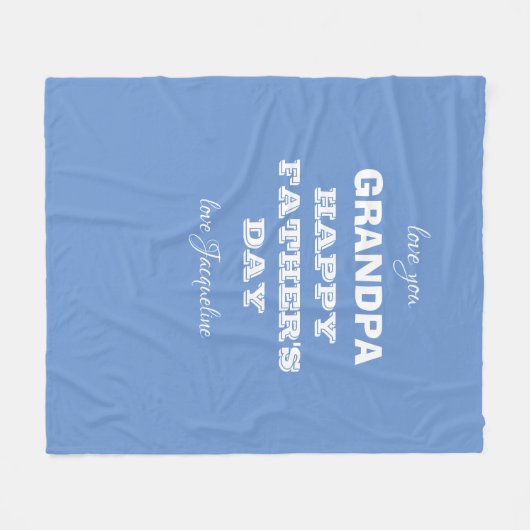 お父パーソナライズされた様のおじいちゃんの日のプレゼント。快適にする フリースブランケット (正面(横))