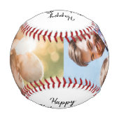 お父モダン様の日の金ゴールドハート写真 野球ボール (裏面)