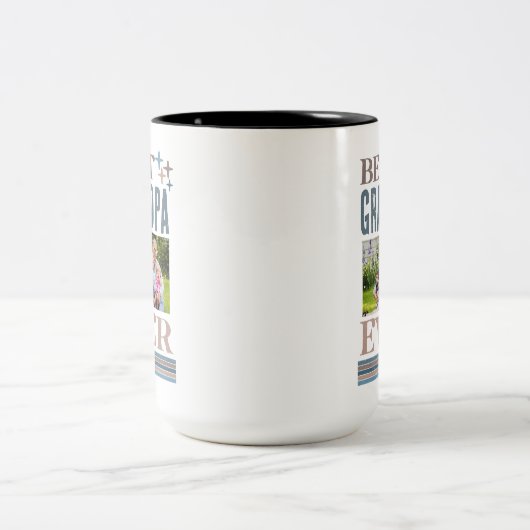 お父最高の様の日の写真コラージギフト ツートーンマグカップ (中央)