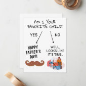 お父様お気に入りののおもしろい日は ノートカード (正面/裏面インサイチュ)