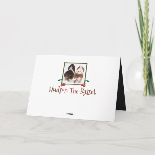 お父様のデイカおもしろいードのバセット&さくらんぼパイ カード (裏面)