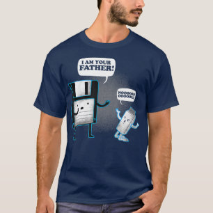 お父様のフロッピーディスクUSBおかしなシャツです Tシャツ
