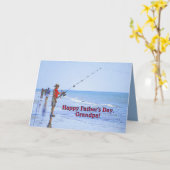 お父様の日おじいちゃん魚釣りビーチ カード (黄色い花)