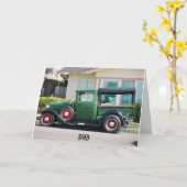 お父様の日おめでとう！アンティークトラック カード (黄色い花)