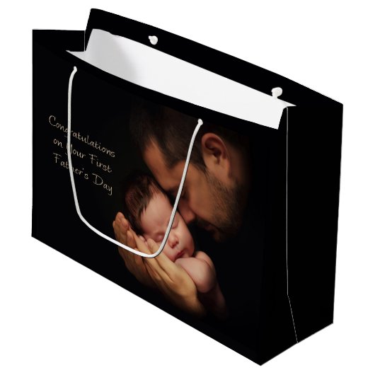 お父様の日おめでとう ラージペーパーバッグ (正面アングル)