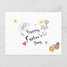 お父様の日おめでとう！手書き ポストカード