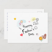 お父様の日おめでとう!手書き ポストカード (正面/裏面)