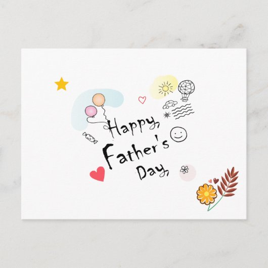 お父様の日おめでとう!手書き ポストカード (正面)