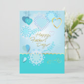 お父様の日おめでとう！青モダン色 シーズンカード (スタンド正面)